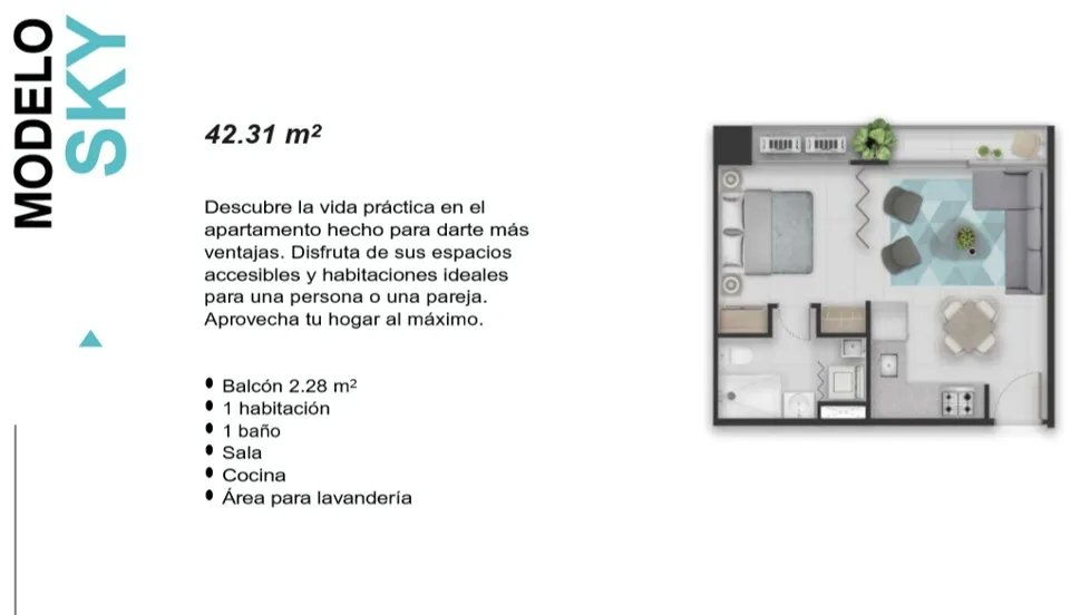 Apartamento en venta vía argentina