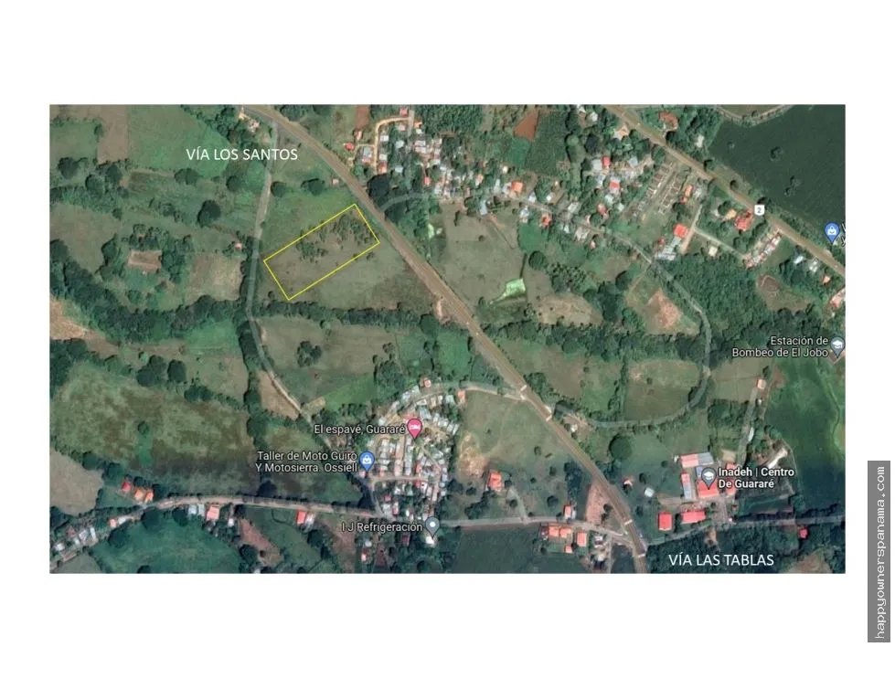 Venta de terreno frente a vía principal, guararé, los santos.